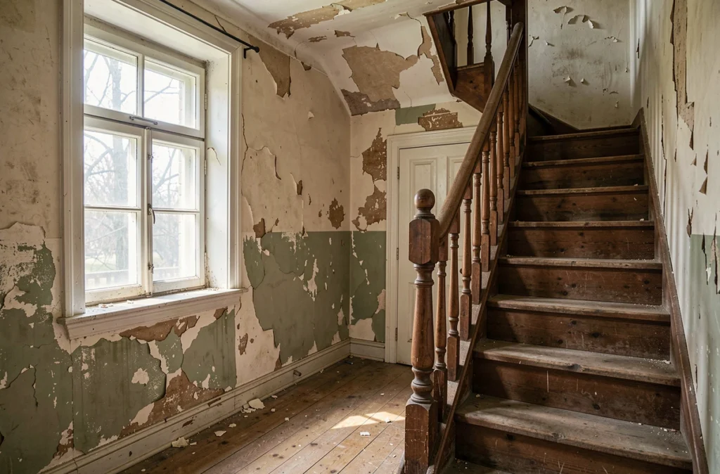 Visite d'une maison ancienne avant rénovation